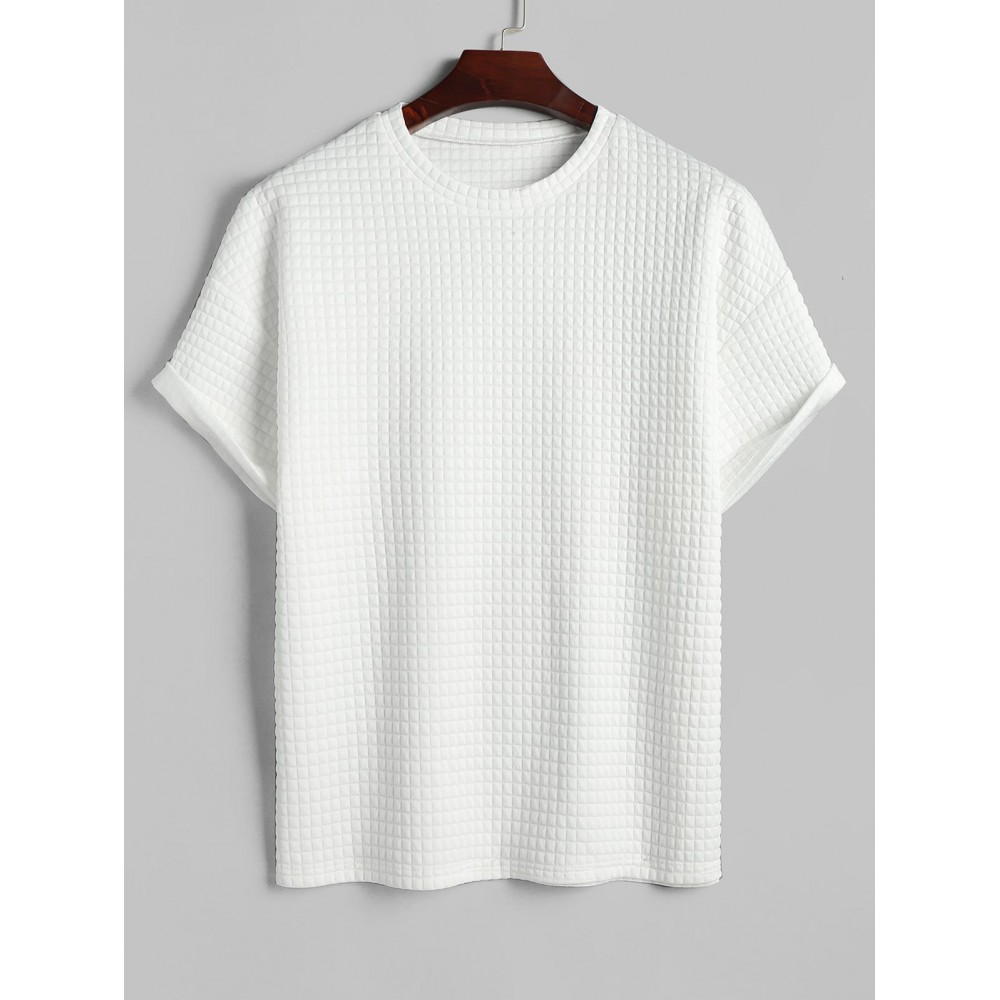Textured Short Sleeve Basic T Shirt Textured Short Sleeve Basic T Shirt
