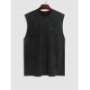 Men's Vintage Washed Crew Neck Sleeveless Casual T Shirt 100% Cotton Summer Tank Top