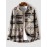 Men's Vintage Ethnic Aztec Geometric Print Pocket Design Woolen Shacket Jacket